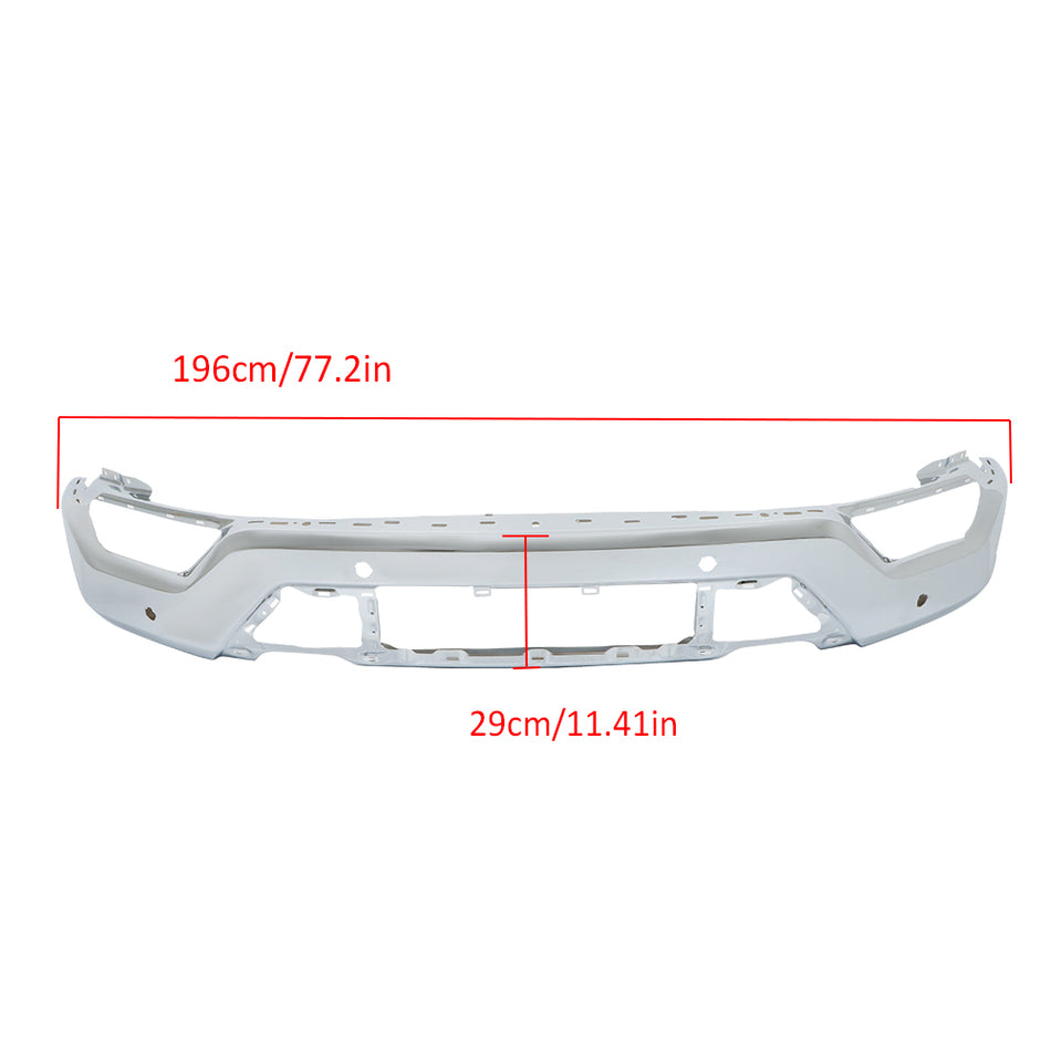 Labwork Steel Front Bumper Chrome With 6 Sensor Holes For 2021-2023 Ford F-150