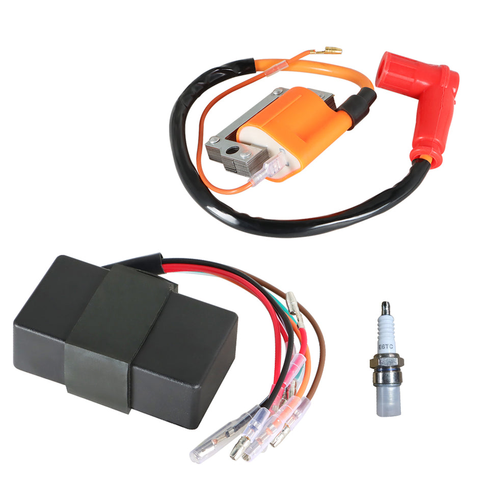 For Yamaha G1 Gas 2 Cycle Golf Car Cart 1979-86 Ignition Coil CDI Box Spark Plug