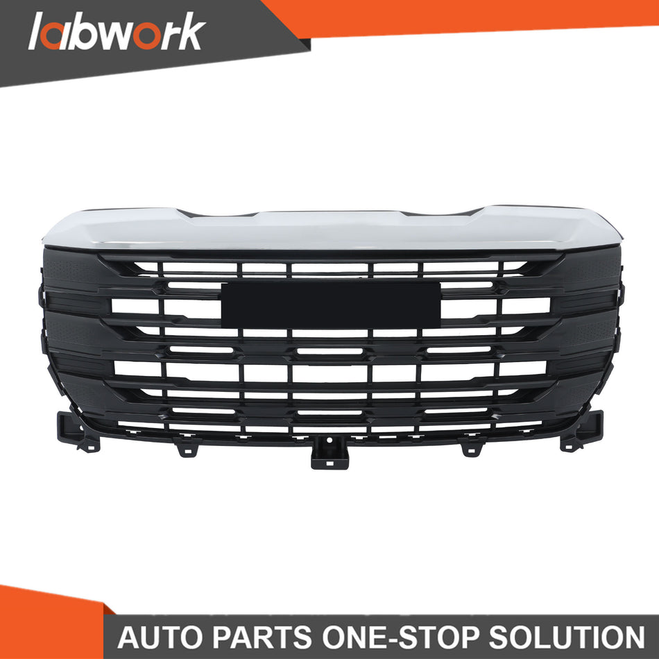 Labwork Front Upper Bumper Grille For 22-2024 GMC Sierra 1500 Pro Plastic Black