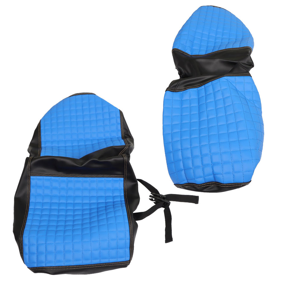 No Staple Universal Size Rear Seat Covers Kit Fits For Golf Carts - Blue Color