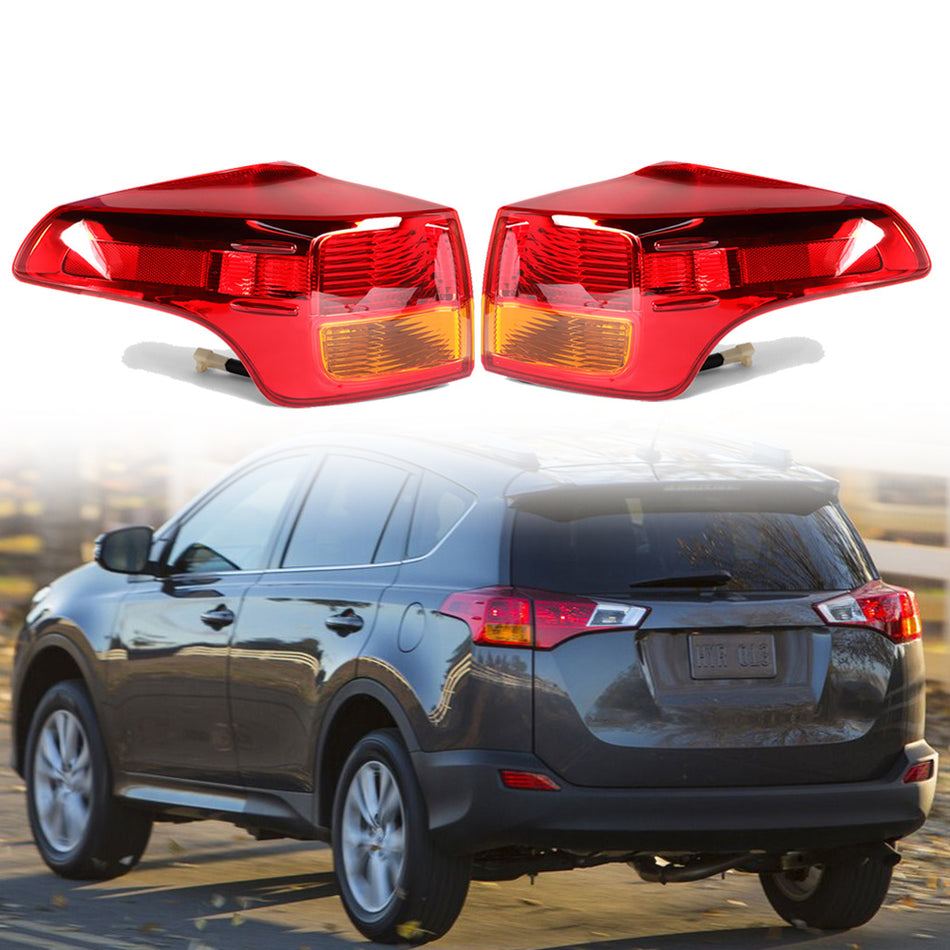 Labwork Outer Left+Right Side Tail Lights Lamps For Toyota RAV4 2013 2014 2015