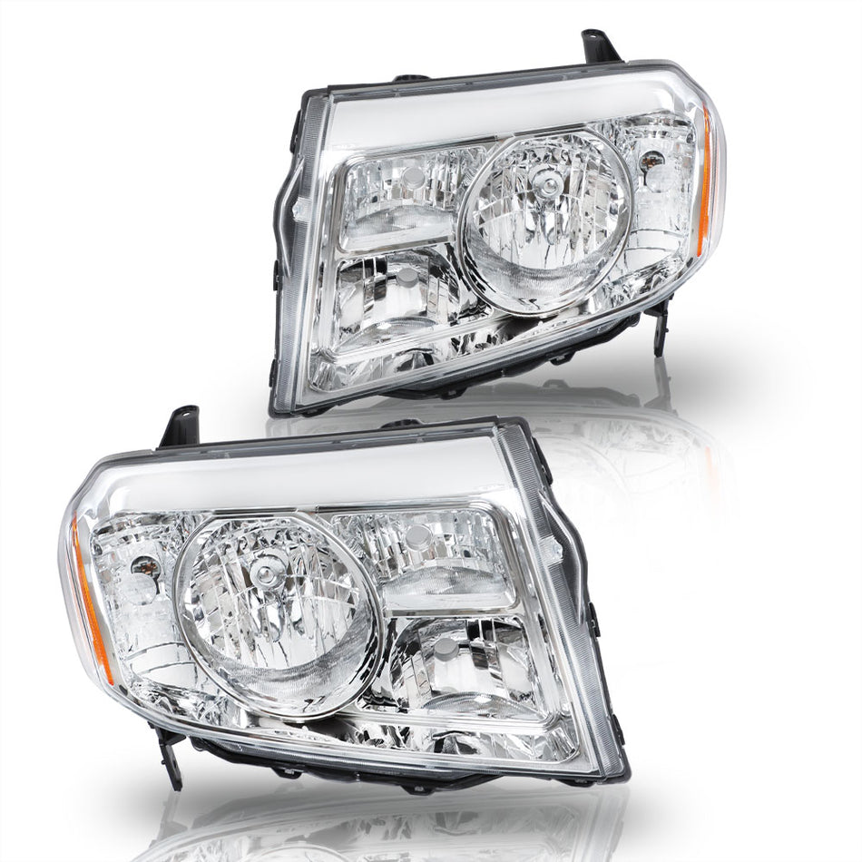 Labwork Left+Right Halogen Headlights Assembly For Honda Pilot 2009-2011 Chrome
