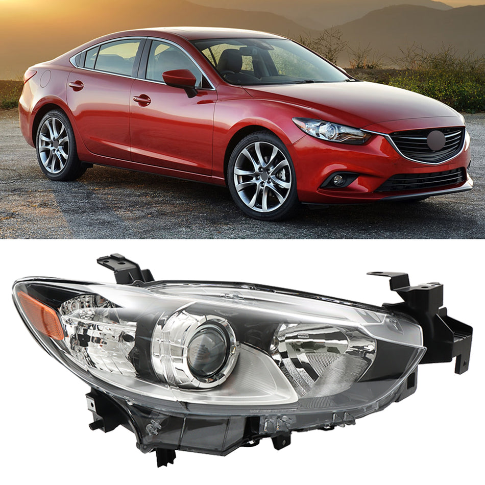 Labwork Right Headlight For 2014-2017 Mazda 6 Halogen Headlamp Black Housing