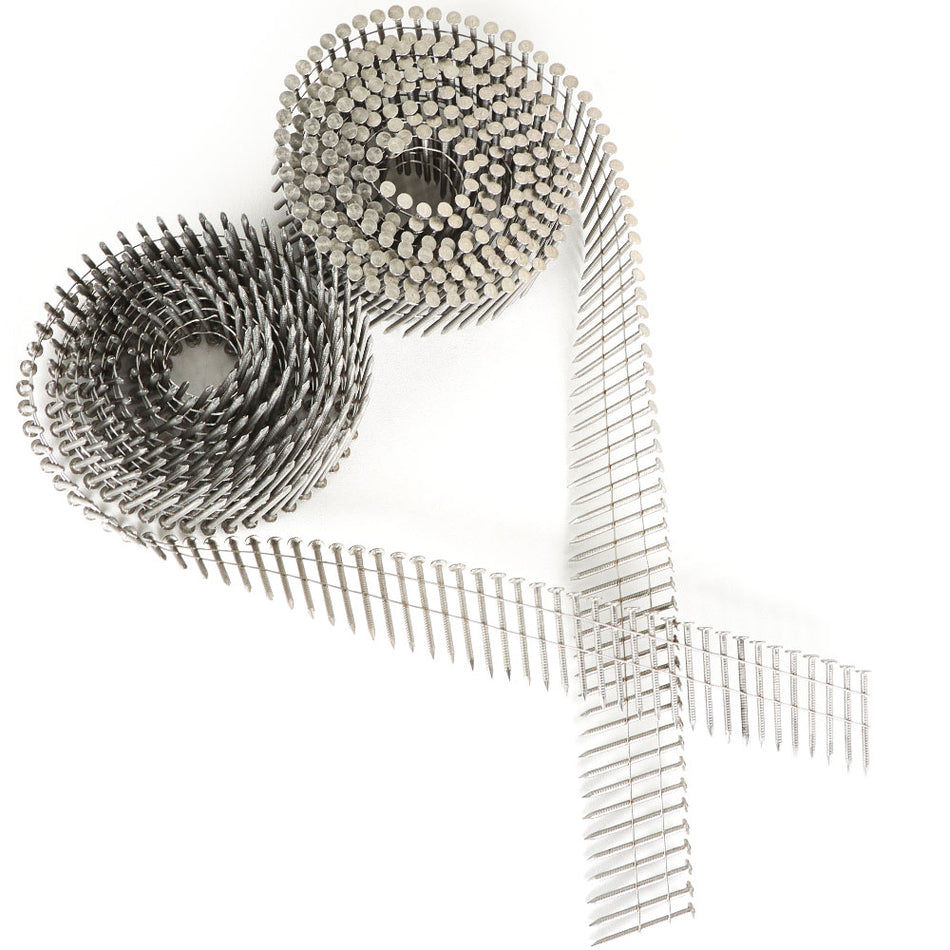 15Degree Wire Coil 1200Pack 1-1/2” ×.09” Ring Shank Stainless Steel Siding Nails