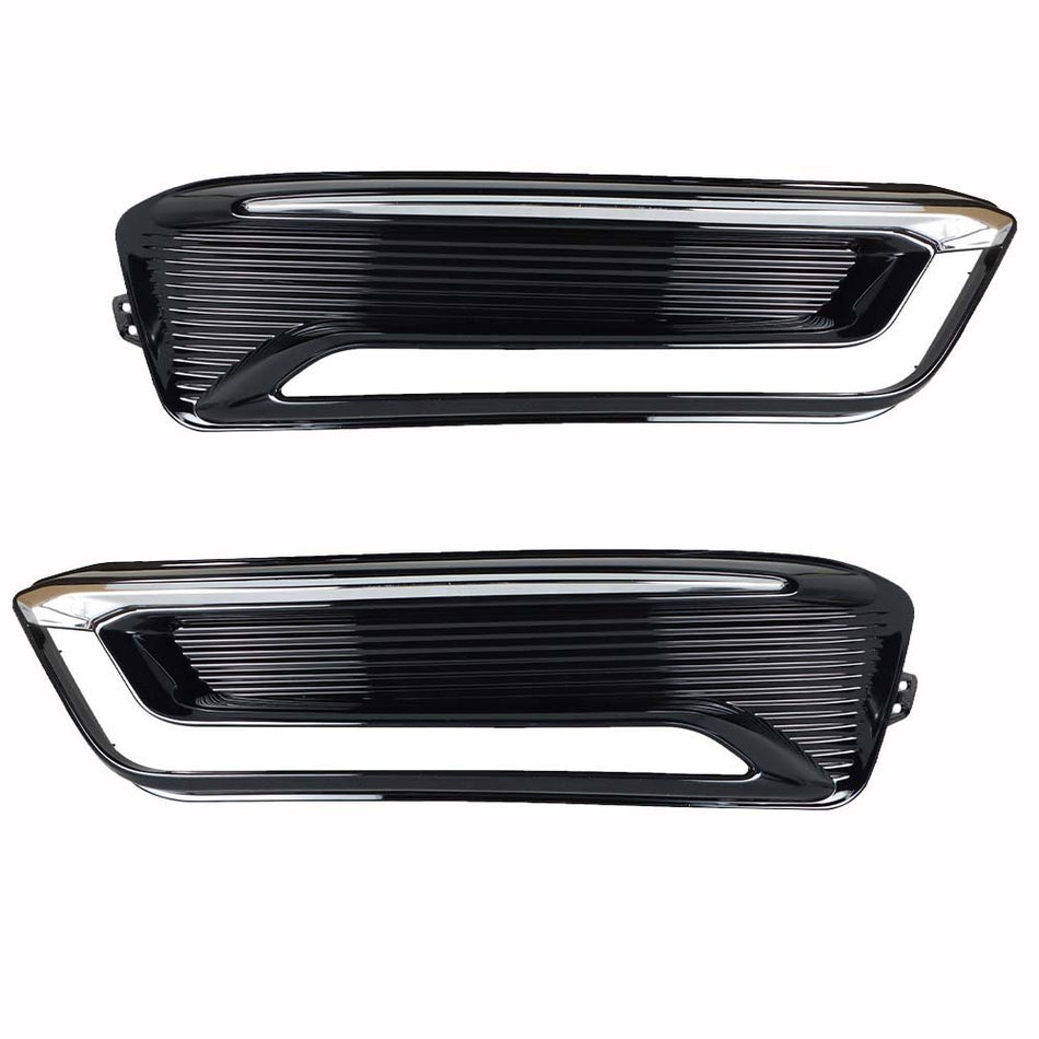 Labwork Left+Right Black Bumper Fog Lights Cover For Chevrolet Impala 2014-2020