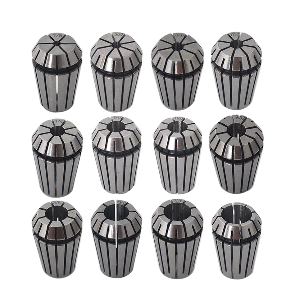12 Pc ER20 Spring Collets 1/8"-1/2" Super Precision Set With 3/16 1/4 3/8 US