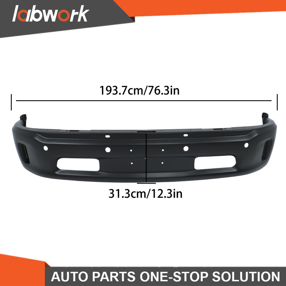 Labwork Front Bumper For RAM 1500 13-18/Ram 1500 Classic 2019-23 Black W/ Holes
