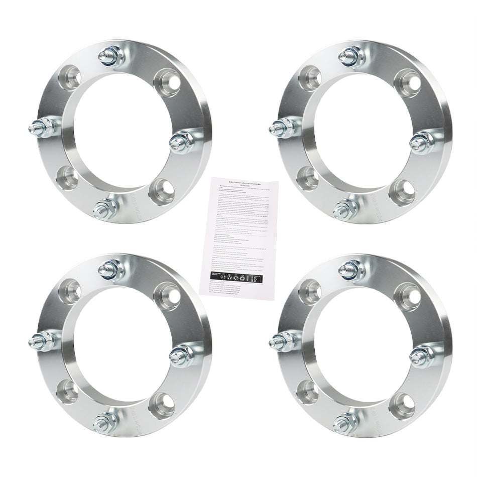 Wheel Spacers For Can-Am 4x137 1" 110mm Hub Bore M10x1.25 Silver 4Pcs