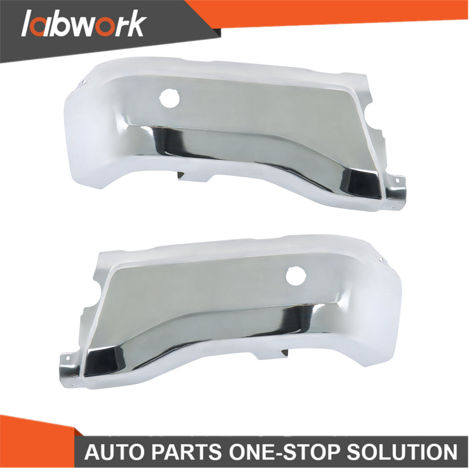 Labwork Rear Bumper End Set (LH+RH) For Ford Ranger 2019-23 Chrome With Holes