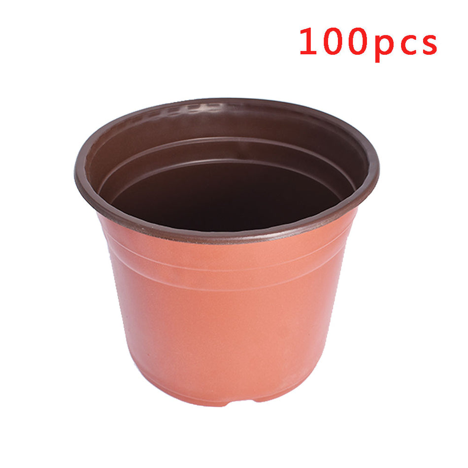 Garden Plastic Plant Flower Pots 100PCS Nursery Seedlings Starting Pot Container
