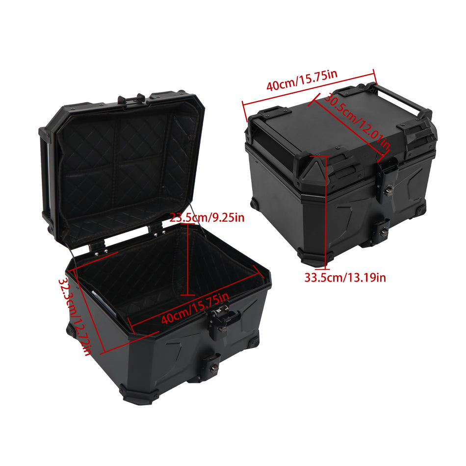 45L Motorcycle Rear Tour Box Top Case Waterproof with Security Lock Helmet Case