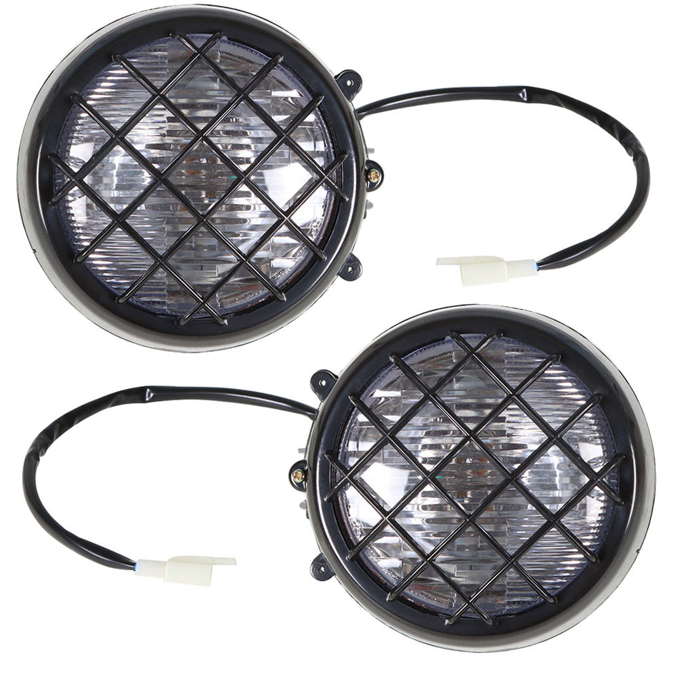 For 1987-2005 2006 Yamaha Banshee Lens Bulbs Lights Grills Warrior 2x Headlights