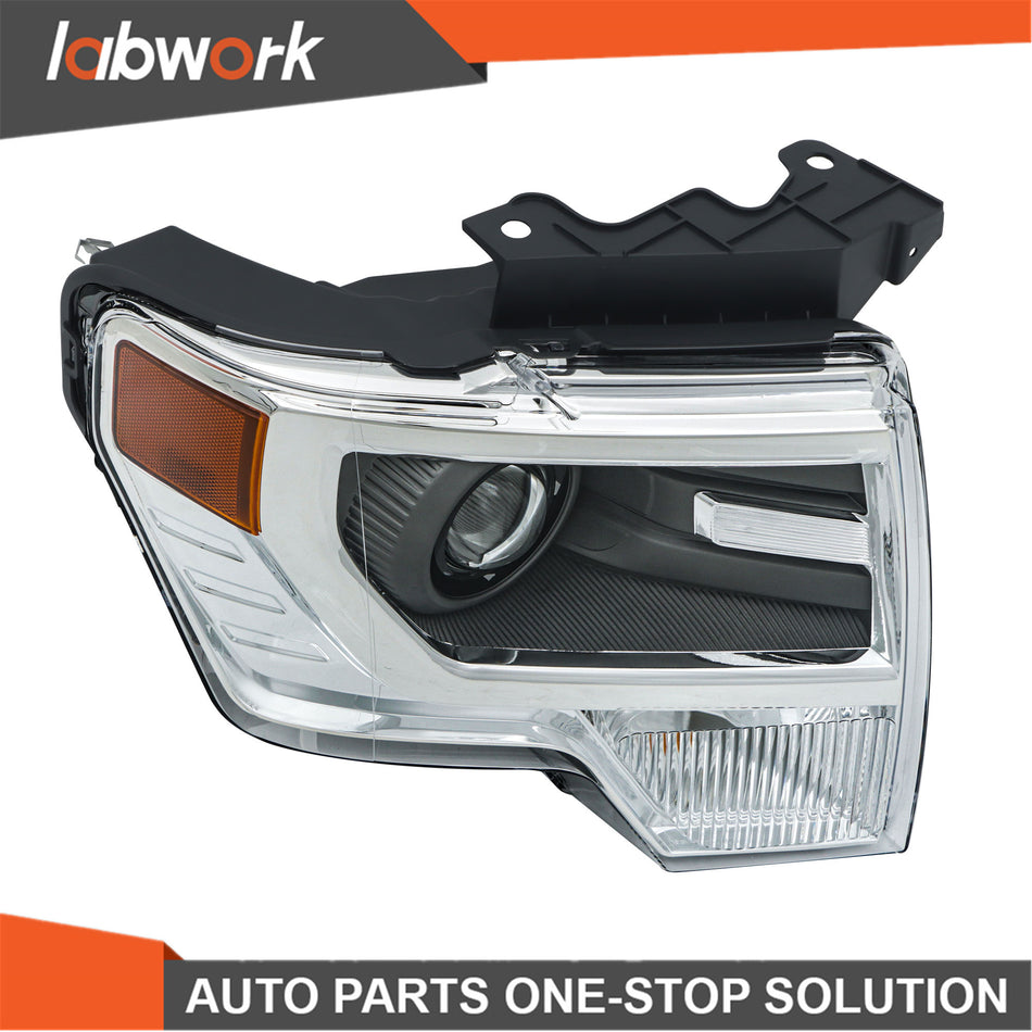 Labwork Headlight For Ford F150 2013-2014 HID Projector Right Side Electroplated