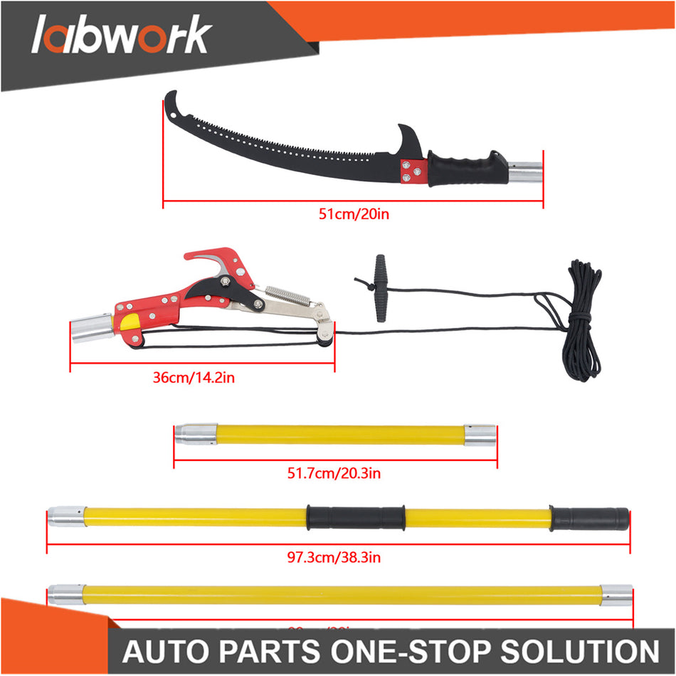 Labwork 27/30 Feet Tree Pole Pruner Hand extension Tree Branch Pole Saws Yellow