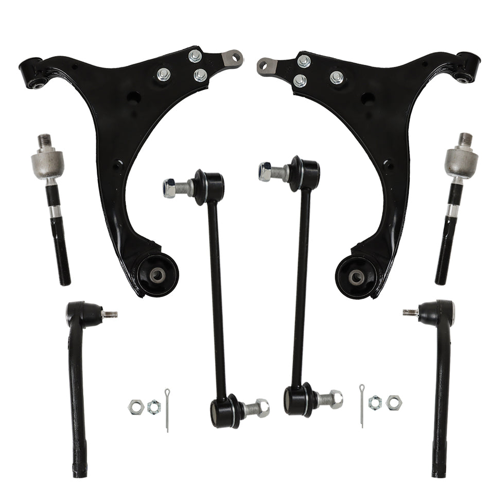 Labwork Front Lower Control Arm+Tierods Sway Bars For 07-12 Hyundai Elantra 2.0L