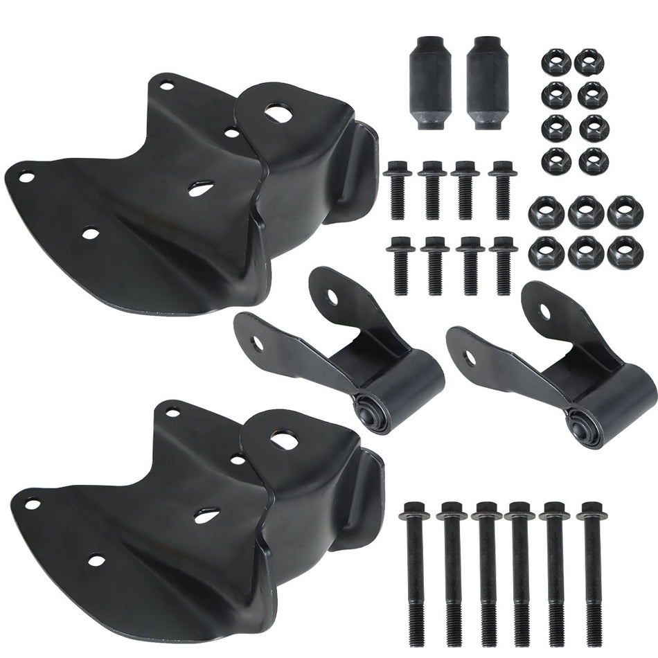 Labwork Rear LH+RH Leaf Spring Shackle & Bracket Hanger For 1997-2004 Ford F150