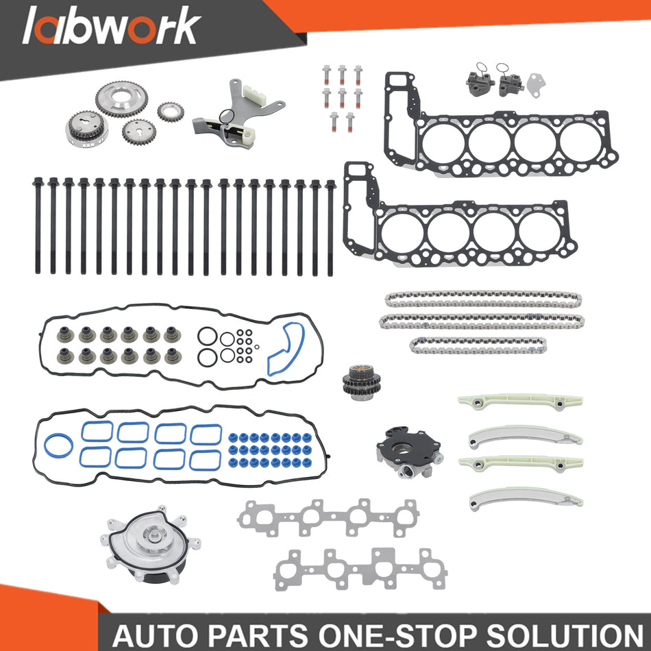 Labwork Timing Chain Kit Head Gasket For Dodge Ram Jeep Grand Cherokee 04-07 4.7