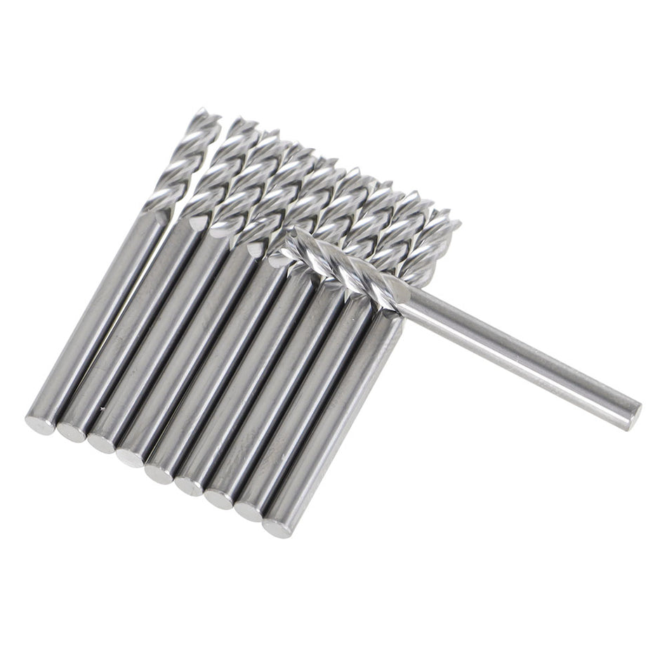 10 PCS 1/8" Diameter 4 Flute 1/2" LOC 1-1/2" OAL Carbide Square End Mill New