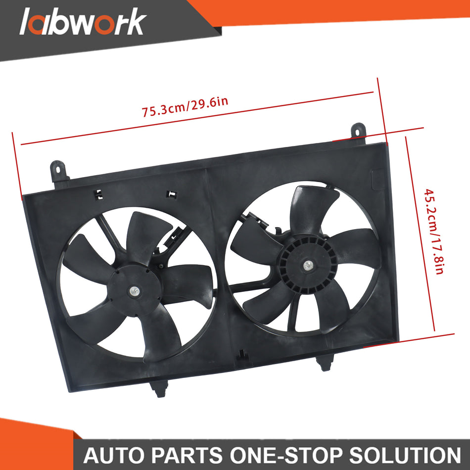 Labwork Dual Radiator AC A/C Condenser Cooling Fan for Infiniti FX35 2003-2008