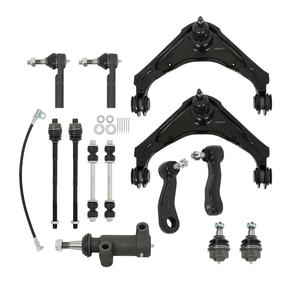 Labwork Front Upper Control Arms Tierods For 01-10 Chevrolet GMC Sierra 2500 HD