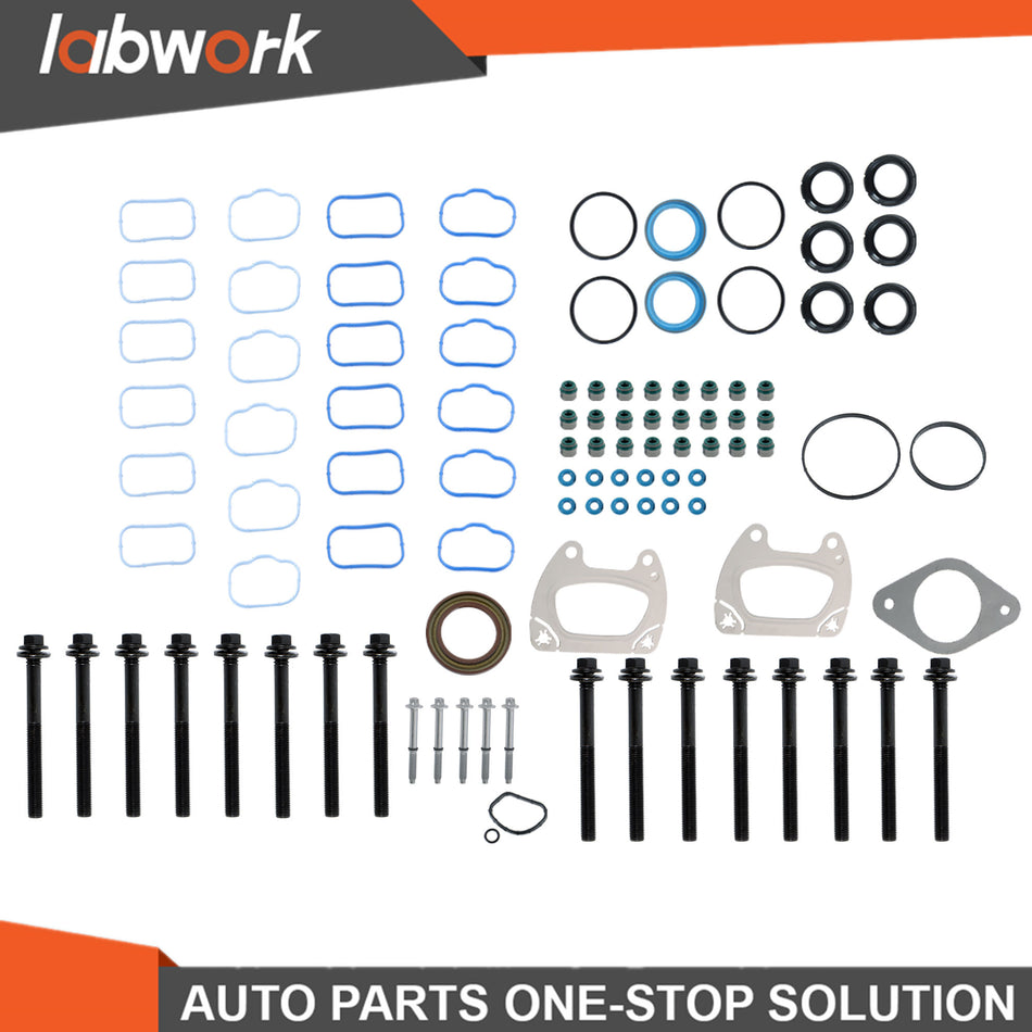 Labwork Engine Oil Filter Housing & Head Gasket Set Bolts For Jeep Dodge 3.6L