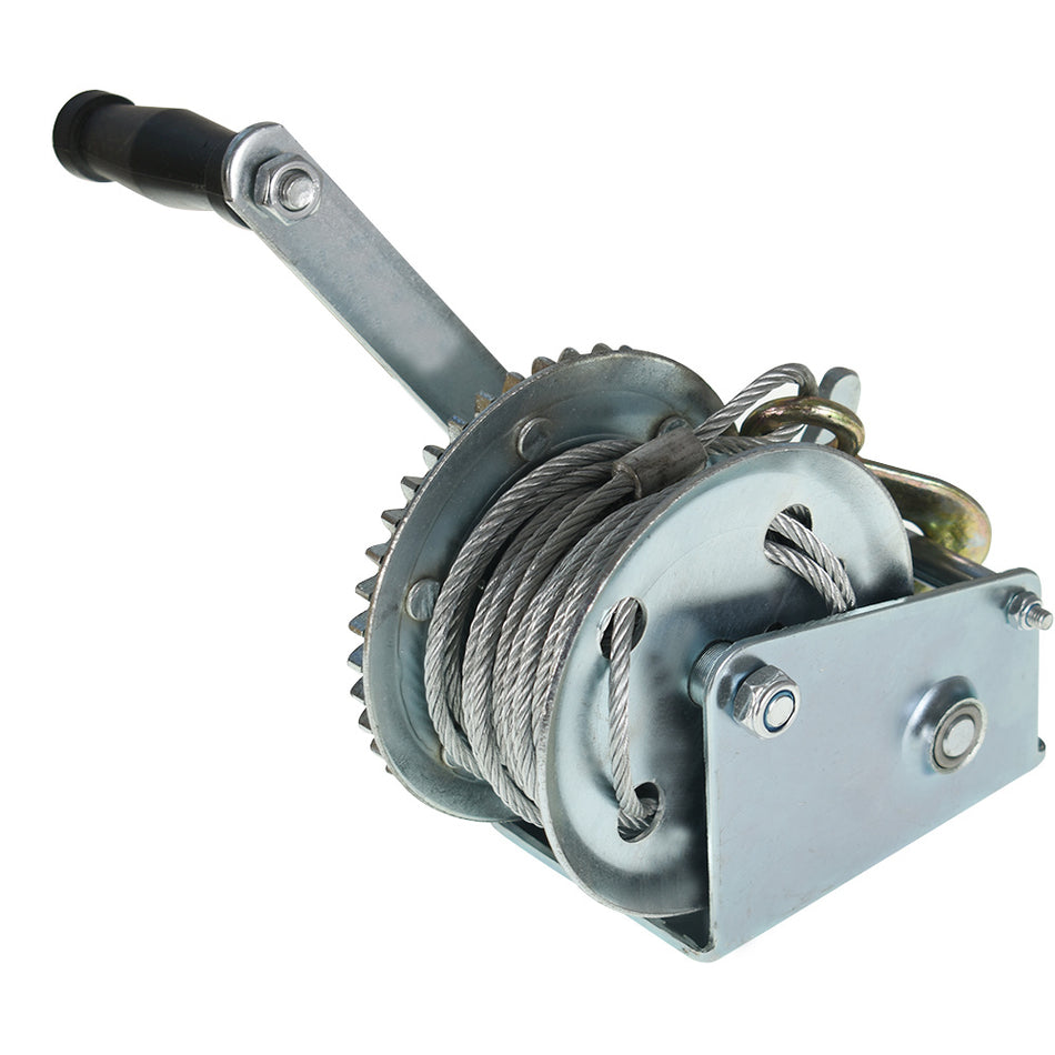 New Silvery Manual Crank Winch & Boat Winch 1500 lbs With 5.0mm*10m Rope