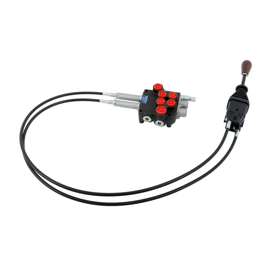 2 Spool Remote Control Valve 80LPM Hydraulic Kit w/Joystick & 4.9ft Cables