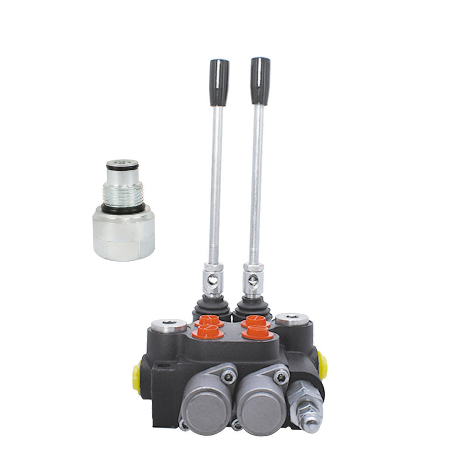 2 Spool Hydraulic Control Valve Double Acting 13 GPM 3600 PSI +Conversion Plug