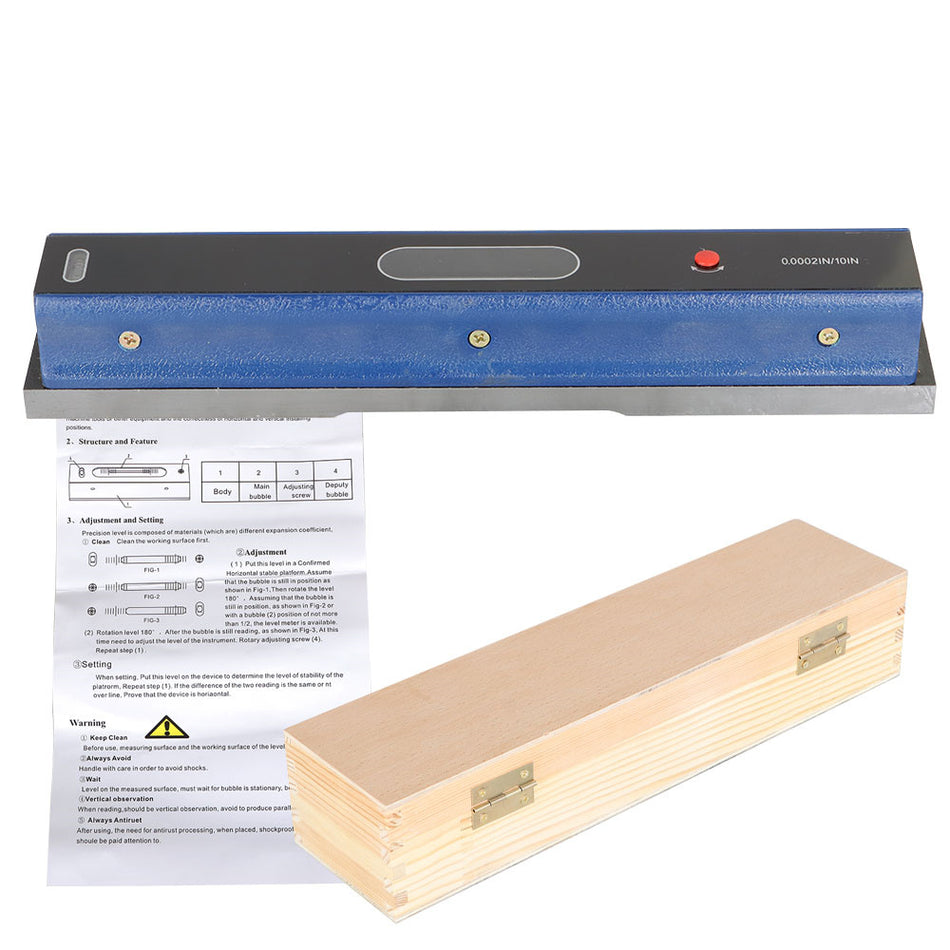 12" Precision Master Machinist Level 0.02mm/m Accuracy For Machinist Tool