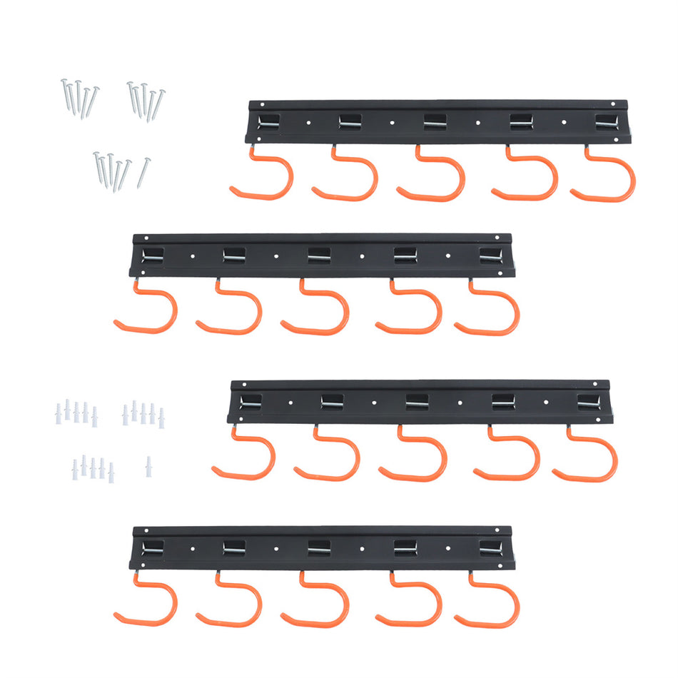 4x17" Garage Wall Hook Heavy-Duty Adjustable Organizer w/Screws & Dowels 68"Span