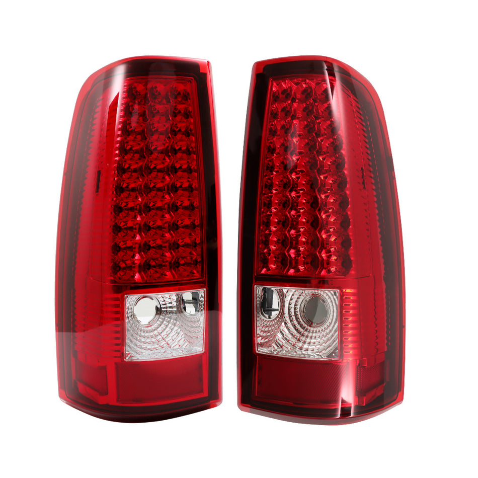 Labwork 1 Pair Tail Lights Assembly Red Lens Left and Right Side Replacement for Silverado 1500 2500 3500 2003-2006