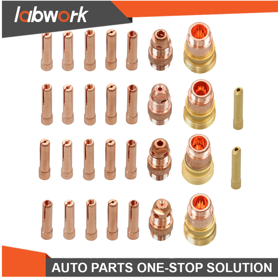 Labwork 87Pcs TIG Welding Torch Stubby Gas Lens #12 Glass Cup For WP-17/18/26