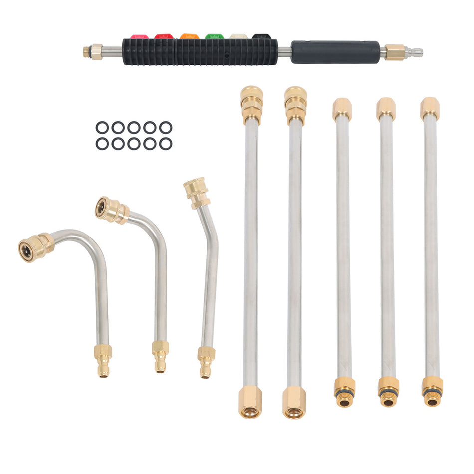 9-Piece High-Pressure Water Gun Extension Rod Set �C 4000 PSI 1/4’’ Quick Connect