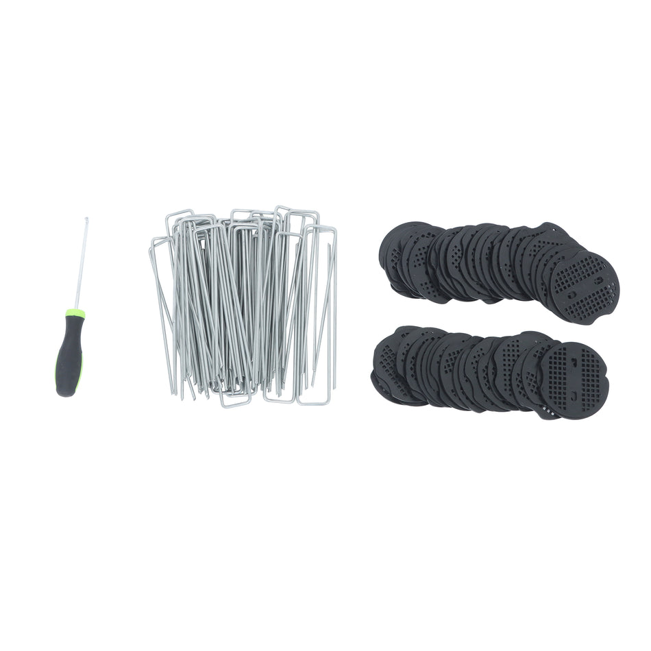 50/100/200 Pack Stainless Garden Stakes Landscape Staples Set With Mats & Hook