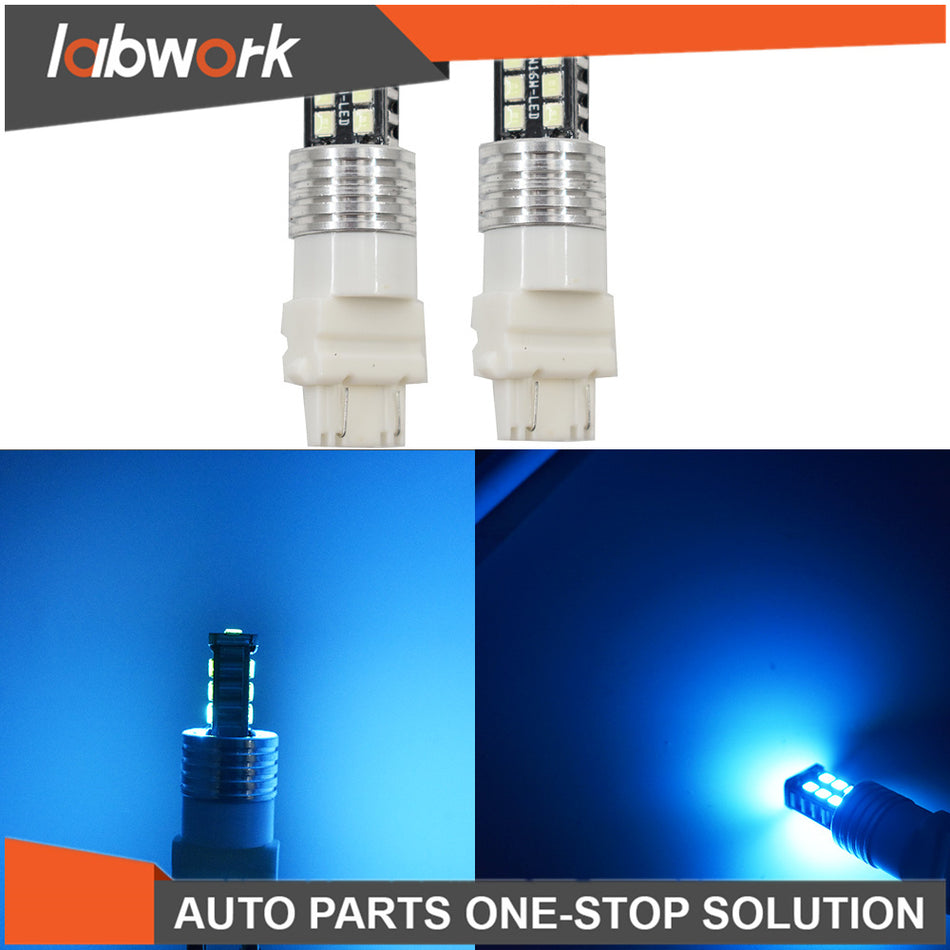 Labwork Pair Of  High Power Ice Blue 3157-15smd Brake Turn Lights LED Backup DRL