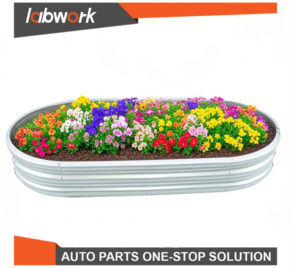Labwork 1/2 Pcs 8×4×1/6×3×1 FT Galvanized Raised Garden Beds Outdoor Planter Box