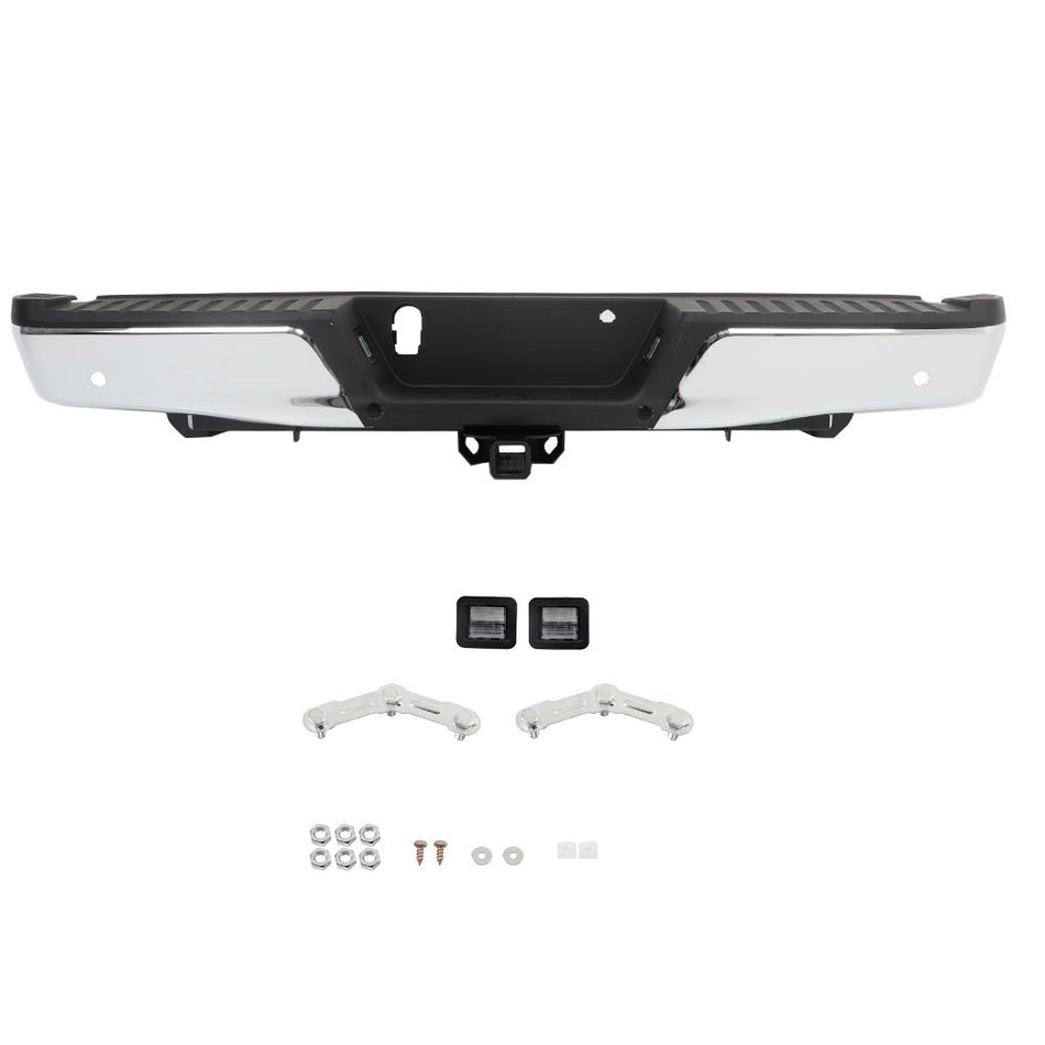 Labwork Rear Bumper Assembly Chrome For 2015-2019 Ford F150 W/ Heavy Duty Tow