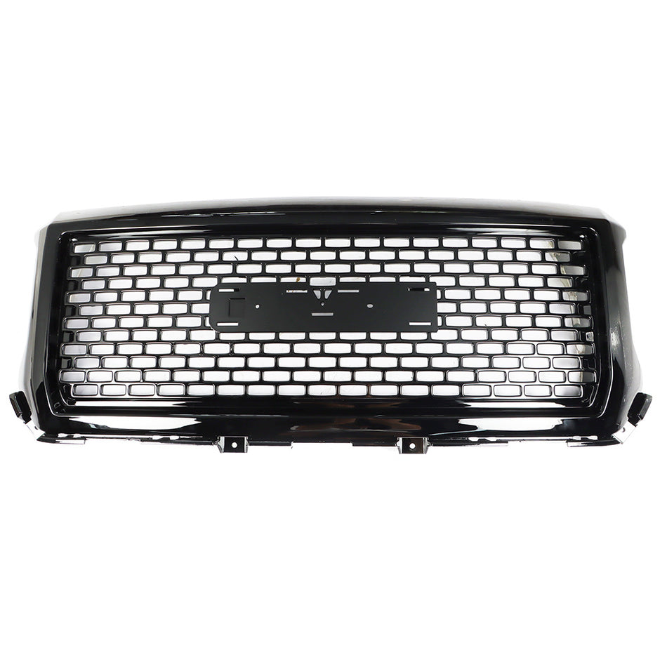 Labwork Front Upper Grill For 2014-2015 GMC Sierra 1500 Glossy Black Plastic