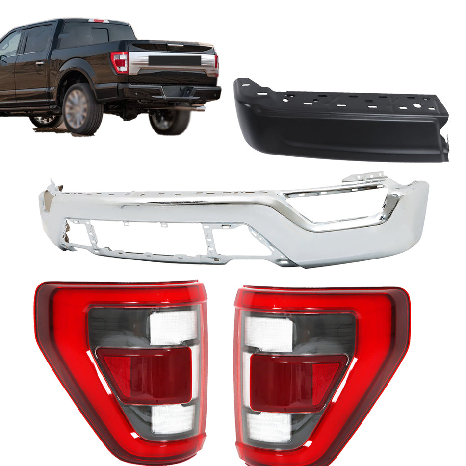 Labwork Left+Right Tail Lights&Front&Rear Left Bumper For 2021-2023 Ford F-150