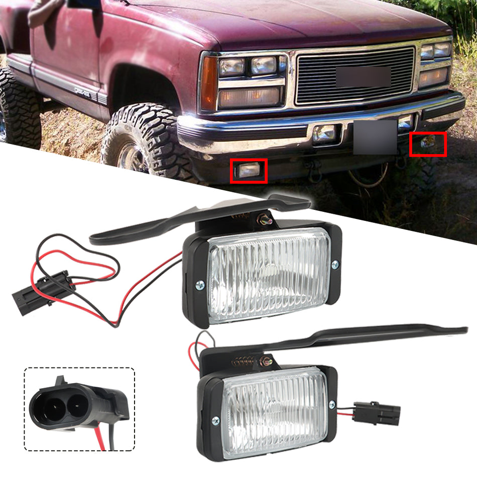 Labwork Right&Left Bumper Fog Lights Fit For Chevy GMC C/K 1500 2500 3500 88-97