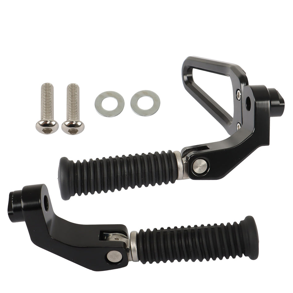 Black Motorcycle Rear Foot Rests Pedal Passenger Footpegs Mount Kit For BMW 18