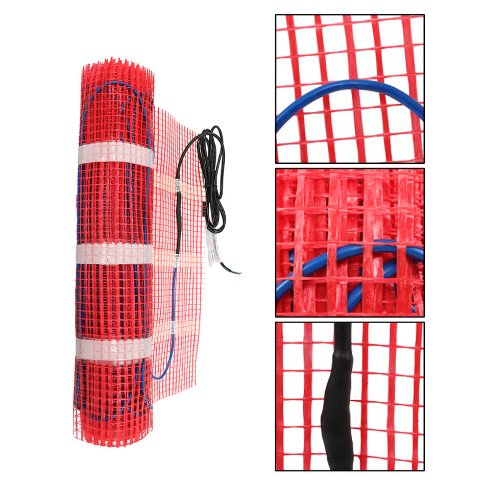 Floor Heating Mat 120v 15 sqft Electric Radiant Floor Heating System Tile Red