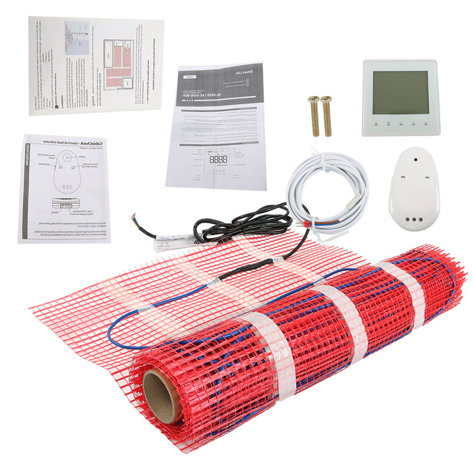 Floor Heating Mat 120v 15 sqft Electric Radiant Floor Heating System Tile Red