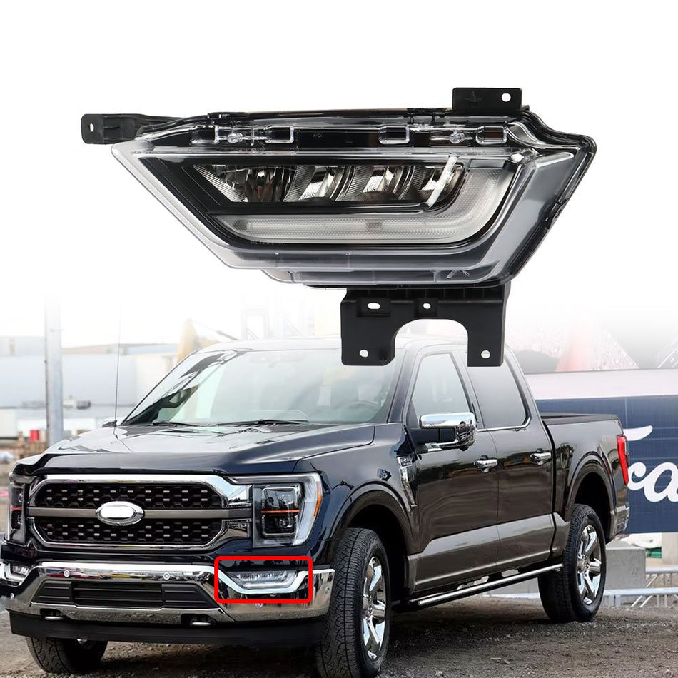 Labwork Left LED Front Bumper Fog Lights For Ford F-150 2021-2022 Daytime Lamps