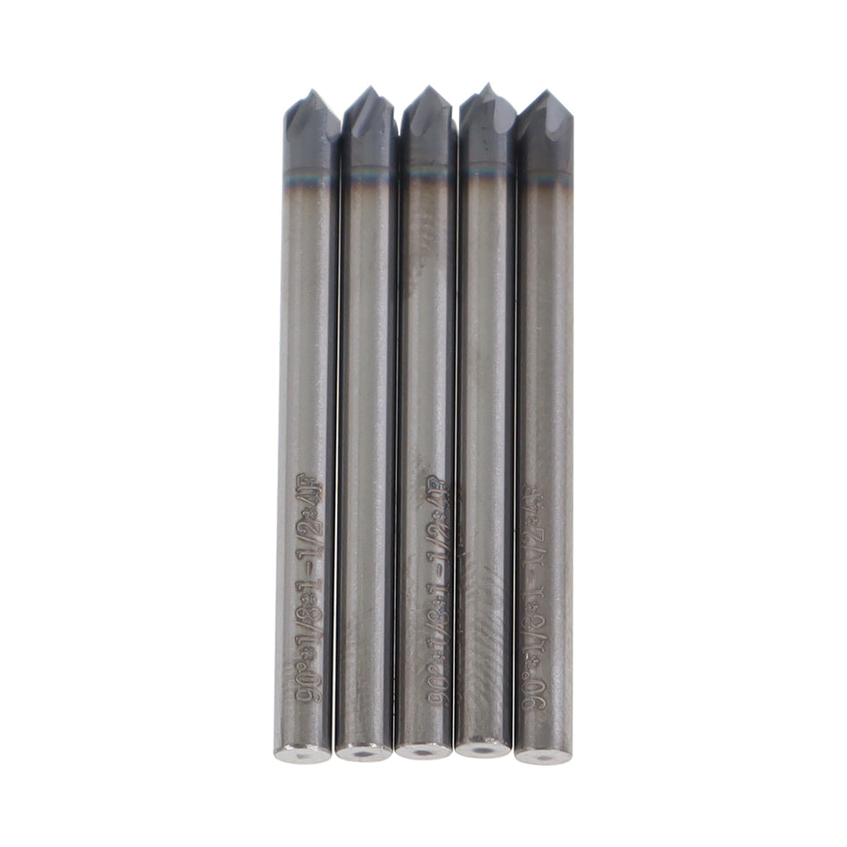 5 Pcs 1/8" 4 Flute 90 Degree 1-1/2" OAL Carbide Chamfer Mill- TiALN COATED US