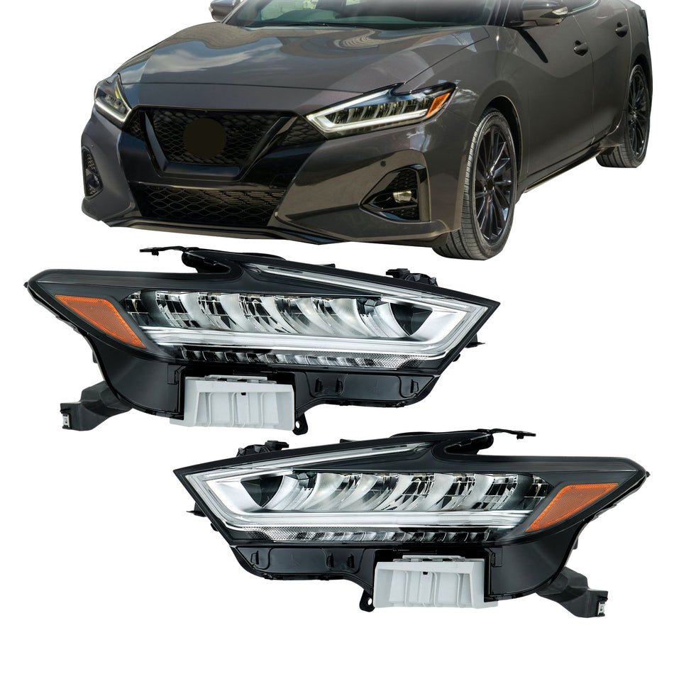 Labwork Left+Right LED Headlights Assembly For 2019-2021 Nissan Maxima Chrome