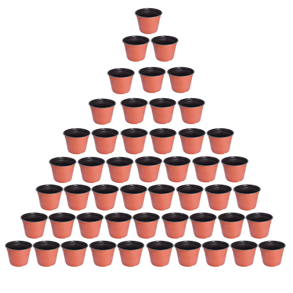50 PCS Plastic Garden Flower Pots Nursery Seedlings Pot Plant Container Seed US