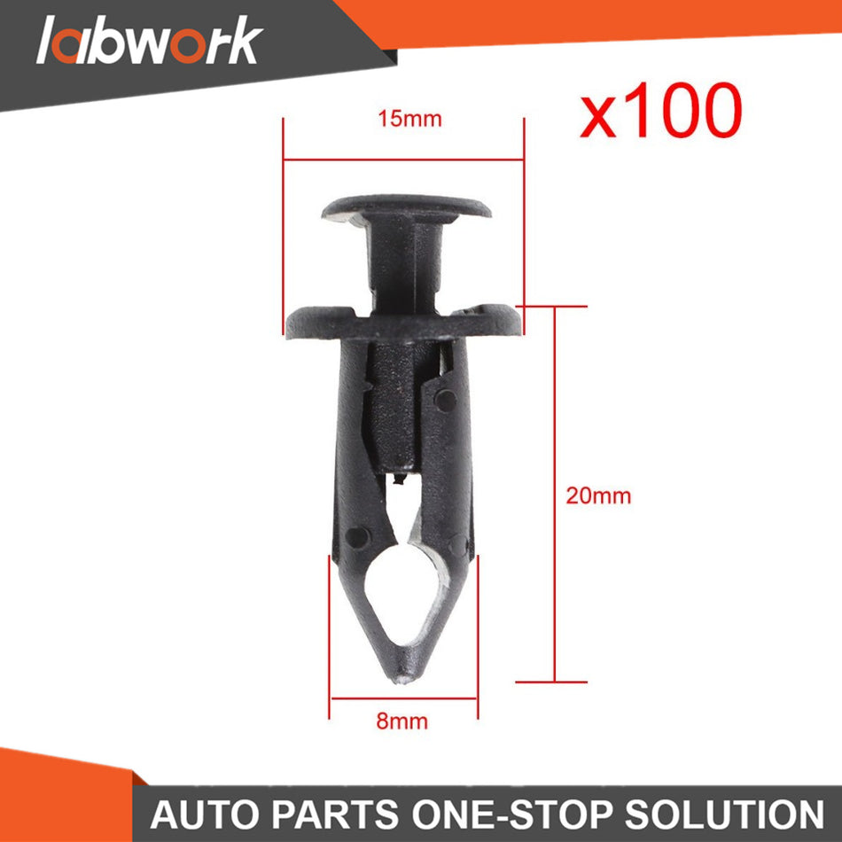 Labwork 100?? Atv Retainer Clips 8mm Push Pin Splash Guard Body Panel For Honda
