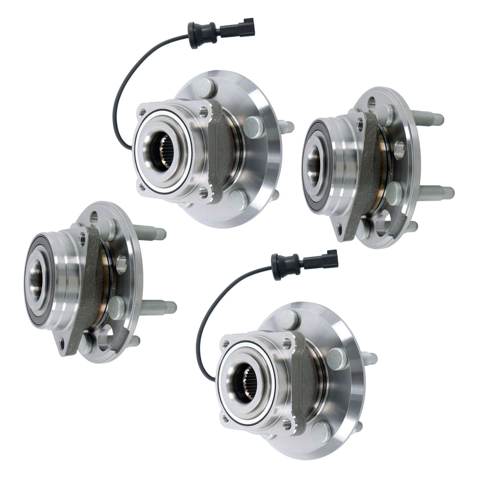 Labwork Set of 4 Front and Rear Wheel Hub Bearings for Chevy Equinox 2.4L 10-17