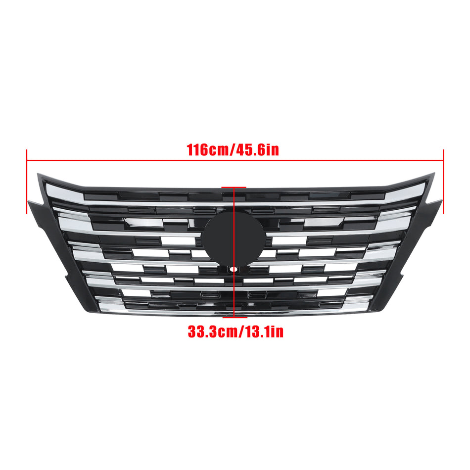 Labwork Front Grille Chrome & Black W/ Camera Hole For 2024-2025 Nissan Rogue